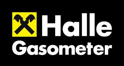 das Logo der Raiffeisen Halle im Gasometer