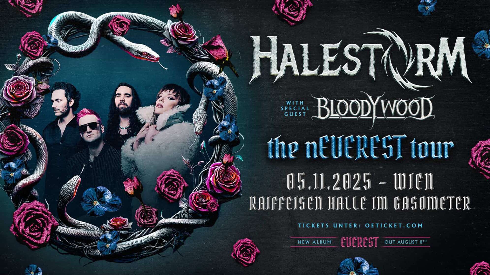 das Tourplakat von Halestorm zum Termin im Gasometer am 5.11.2025