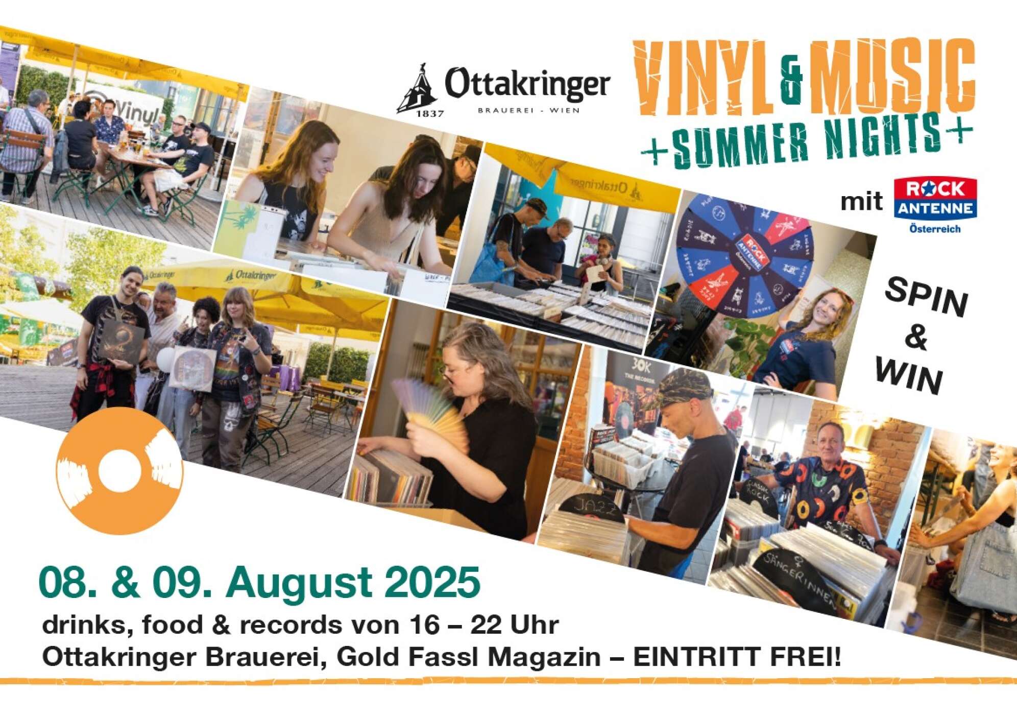 der Flyer für die Vinyl & Music Summer Nights 2025