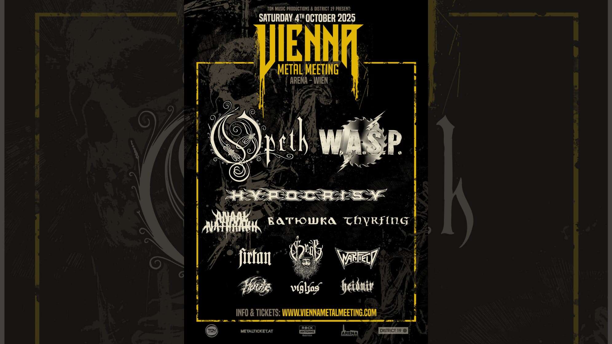 das Lineup des Vienna Metal Meeting 2025 auf einem Poster