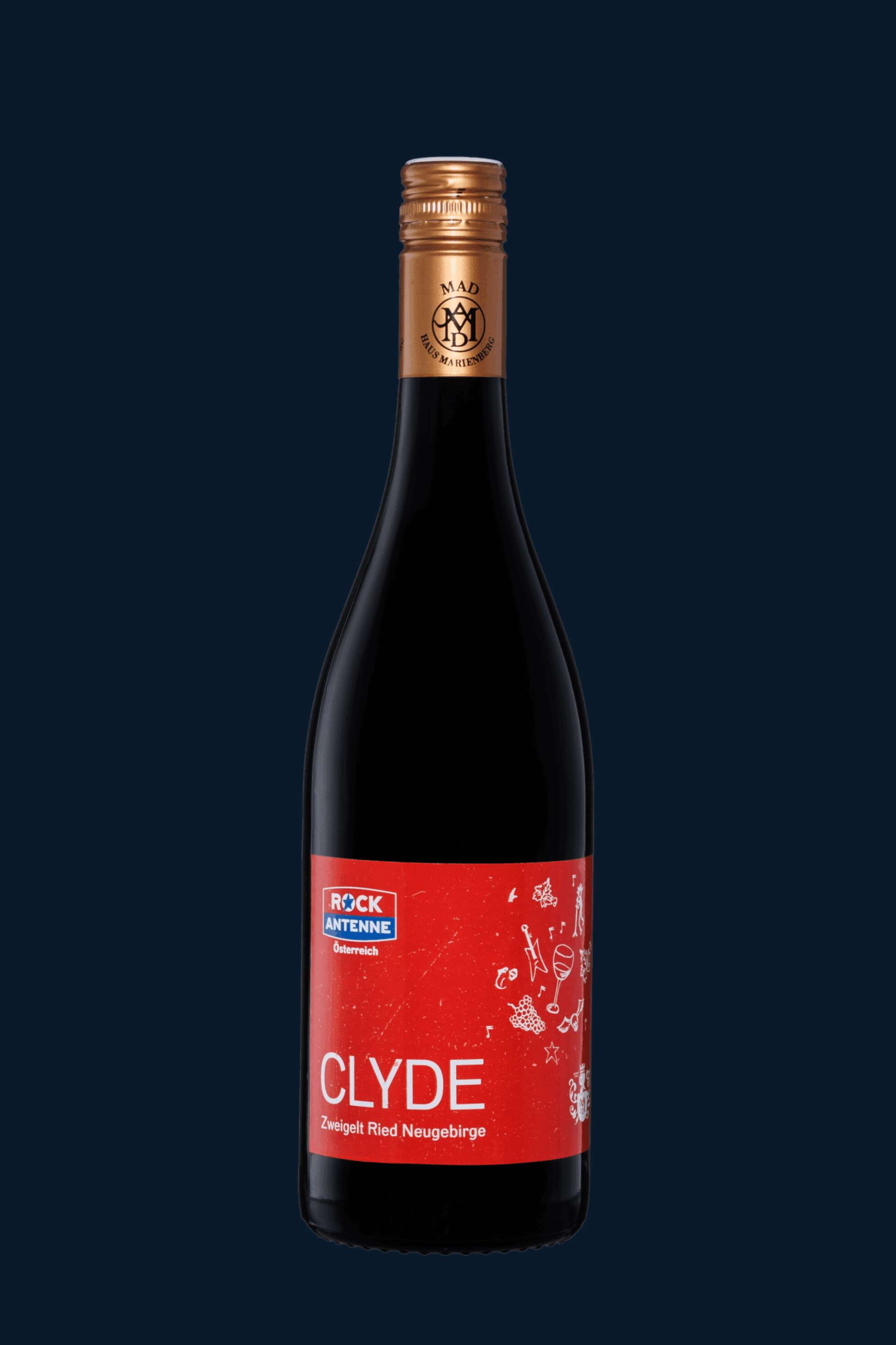 eine Flasche des Weins Clyde