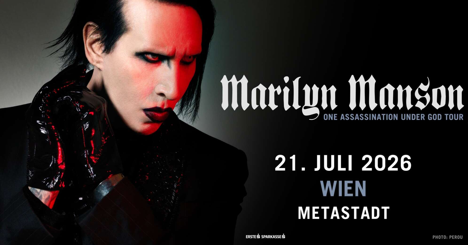 Das Tourplakat zum Konzert von Marilyn Manson in der Metastadt Wien