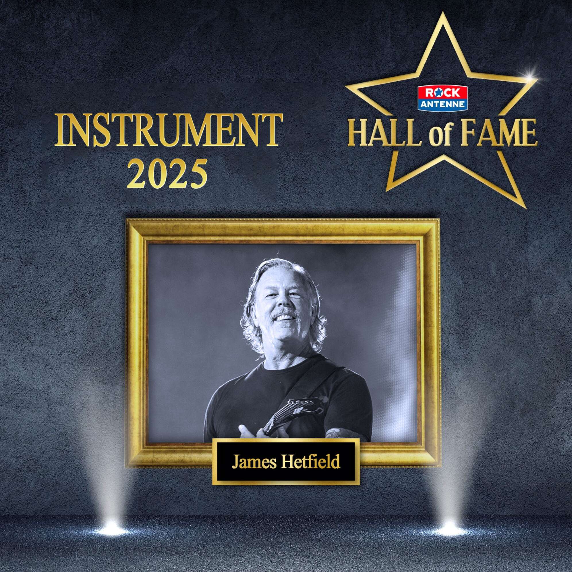 James Hetfield zieht 2025 in die ROCK ANTENNE Hall Of Fame in der Kategorie "Instrument" ein!