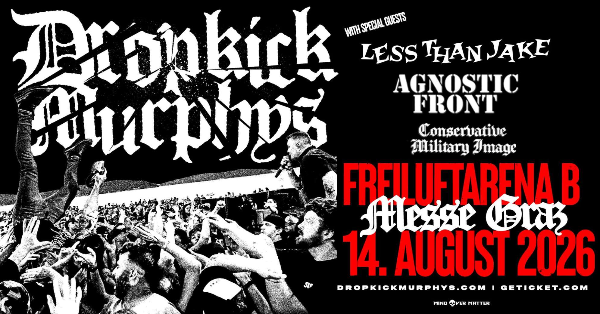 das Tourplakat zum Auftritt der Dropkick Murphys in Graz 2026