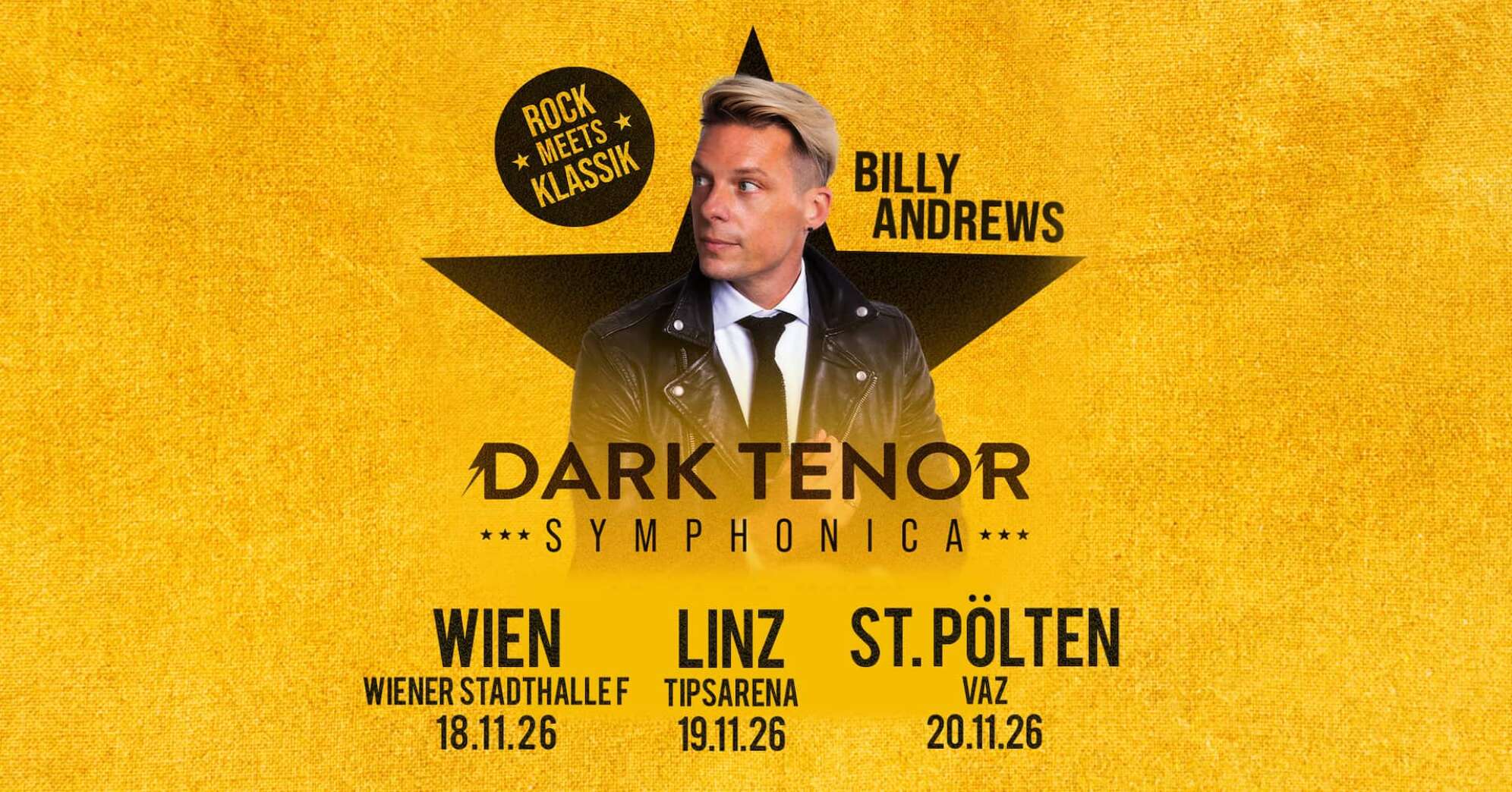 Das Tourplakat zu den Ö-Auftritten 2026 von The Dark Tenor