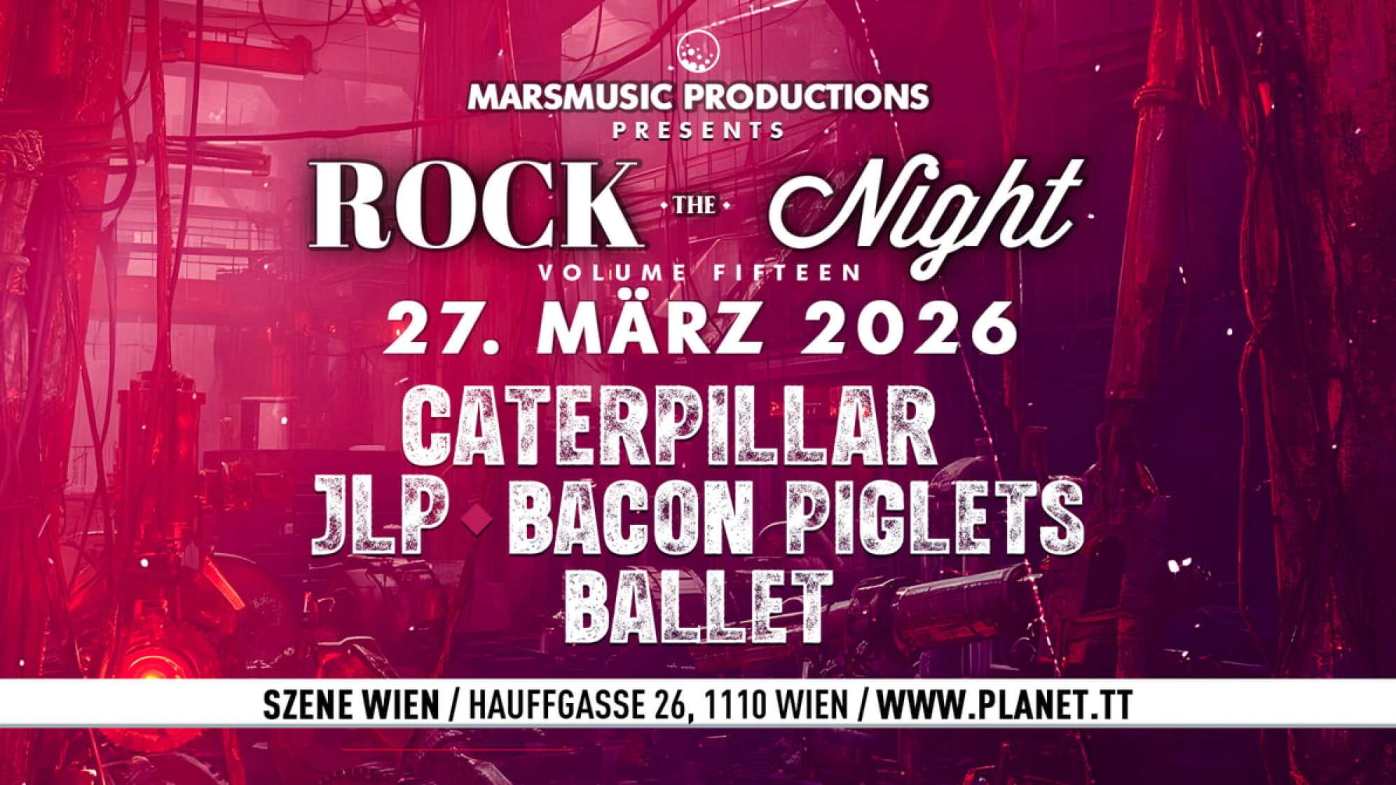 das Plakat mit dem Lineup zum Rock The Night Vol. 15