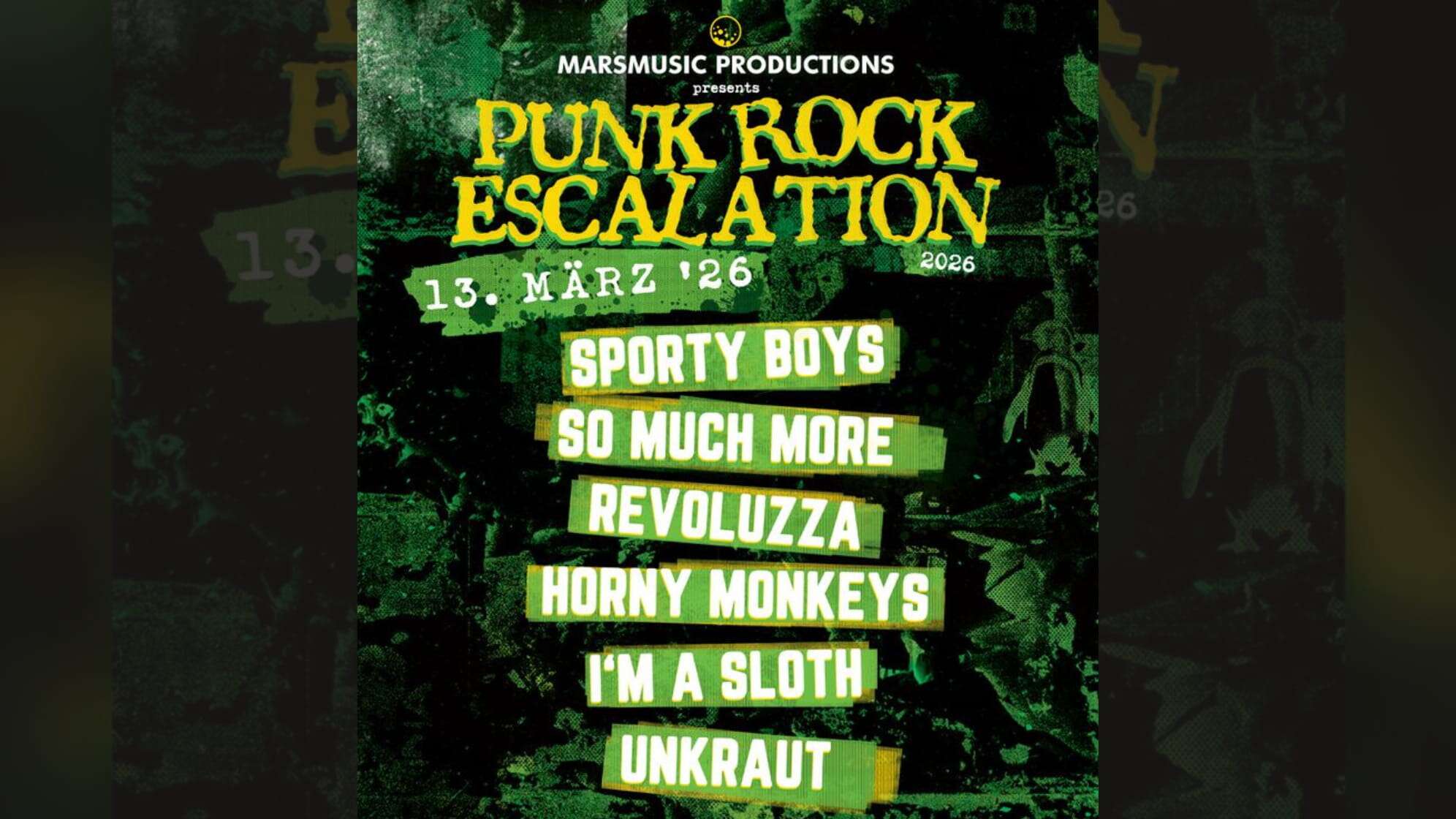 Das Lineup zum Punkrock Escalation 2026 in der Szene Wien