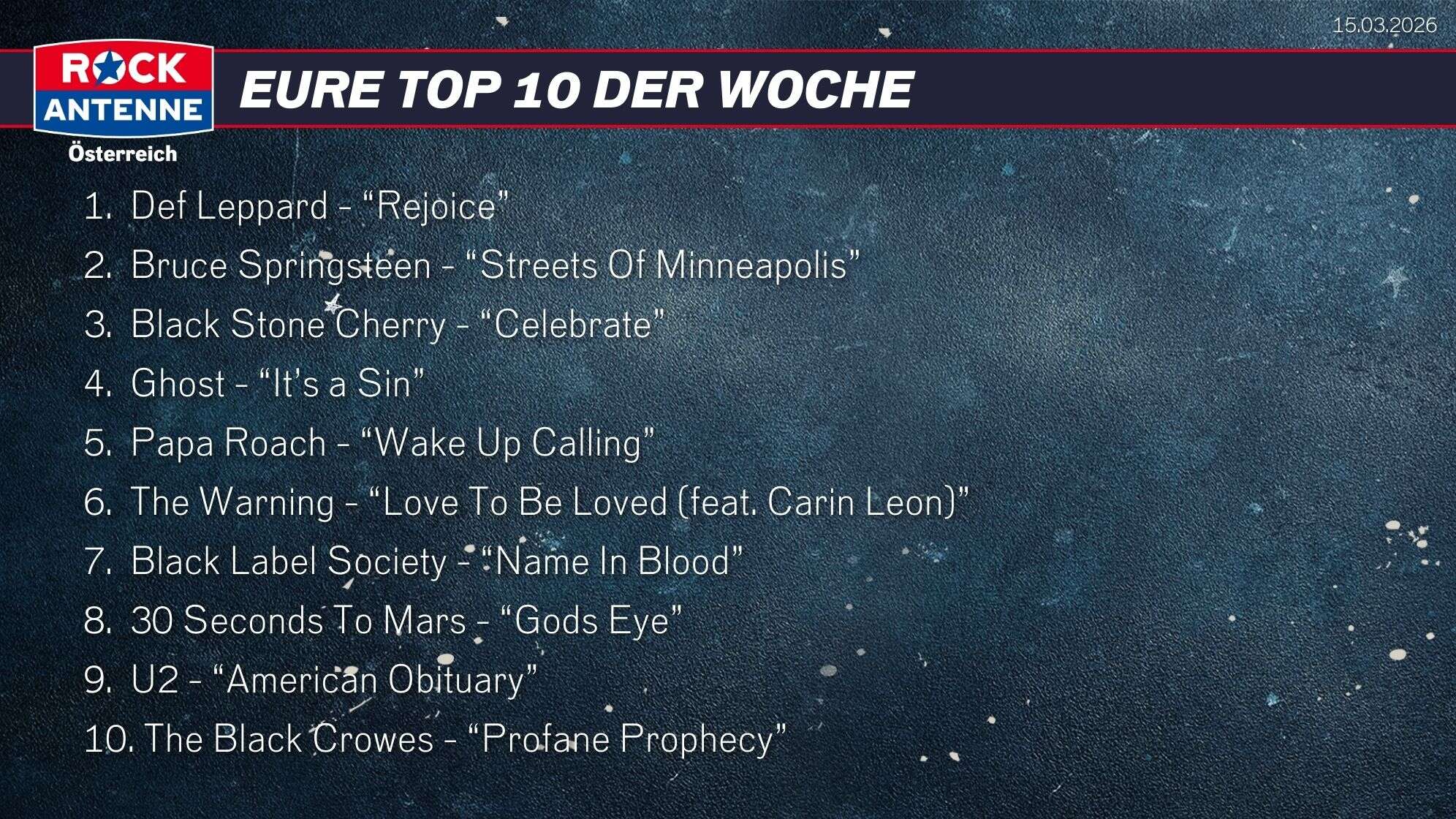 Top 10 vom 15.03.2026