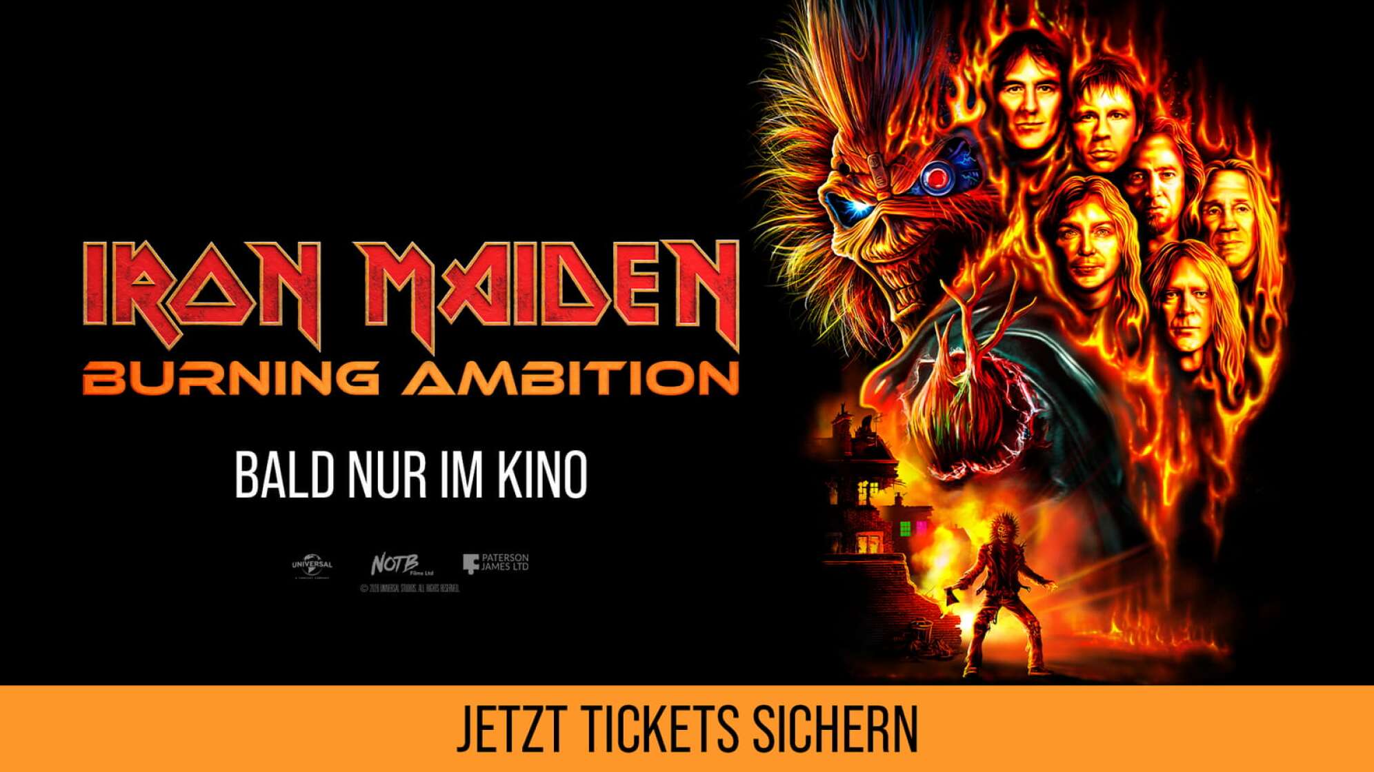 das Plakat zur Kinodoku Iron Maiden: Burning Ambition