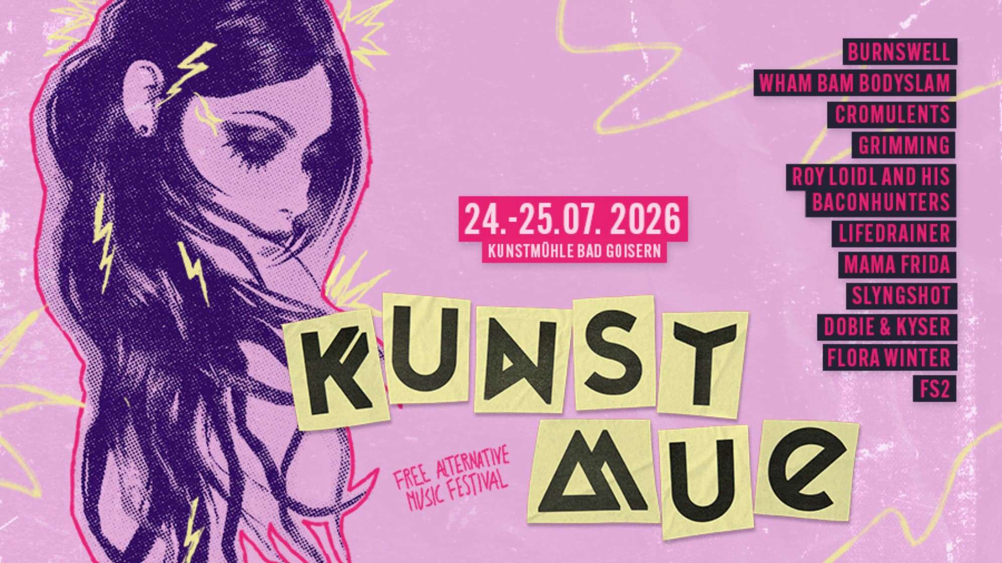 das Plakat mit dem Lineup zum Kunstmue Festival 2026