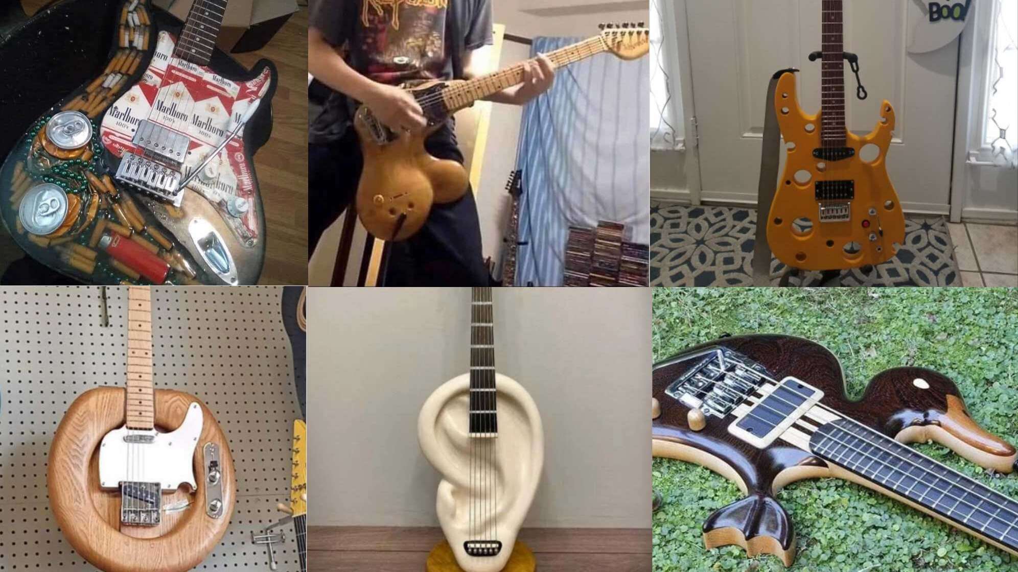 Fotos von verschiedenen hässlichen Gitarren