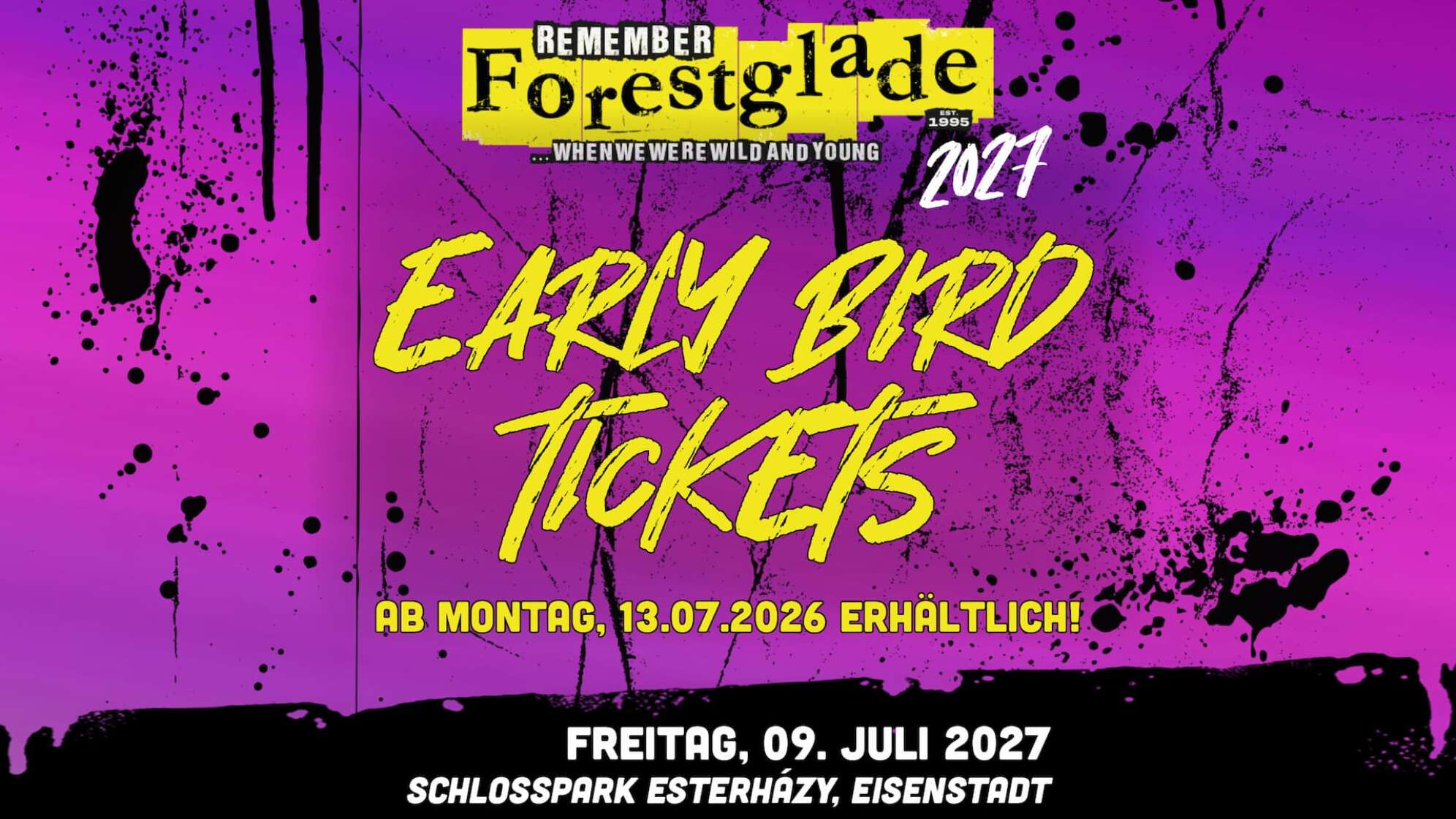das Early Bird Plakat zum Forestglade Festival 2027