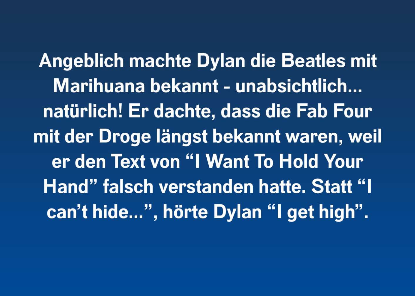 Fakt über Bob Dylan als Fließtext