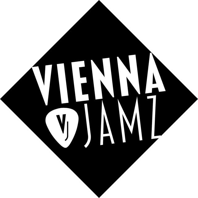 Schwarzes Dreieck mit weißer Schrift "Vienna Jamz"