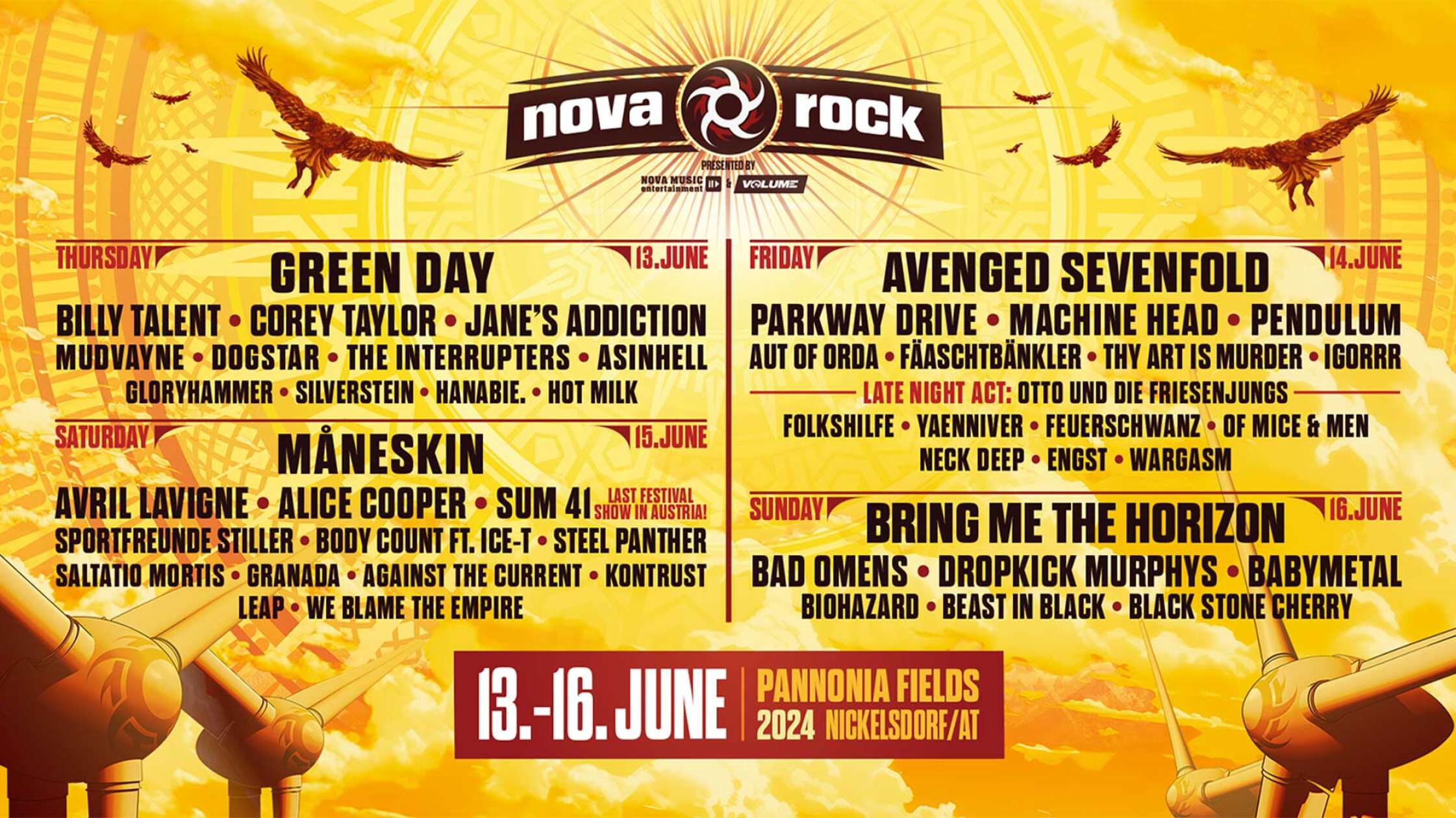 Nova Rock Diese Bands kommen zum Open Air 2025