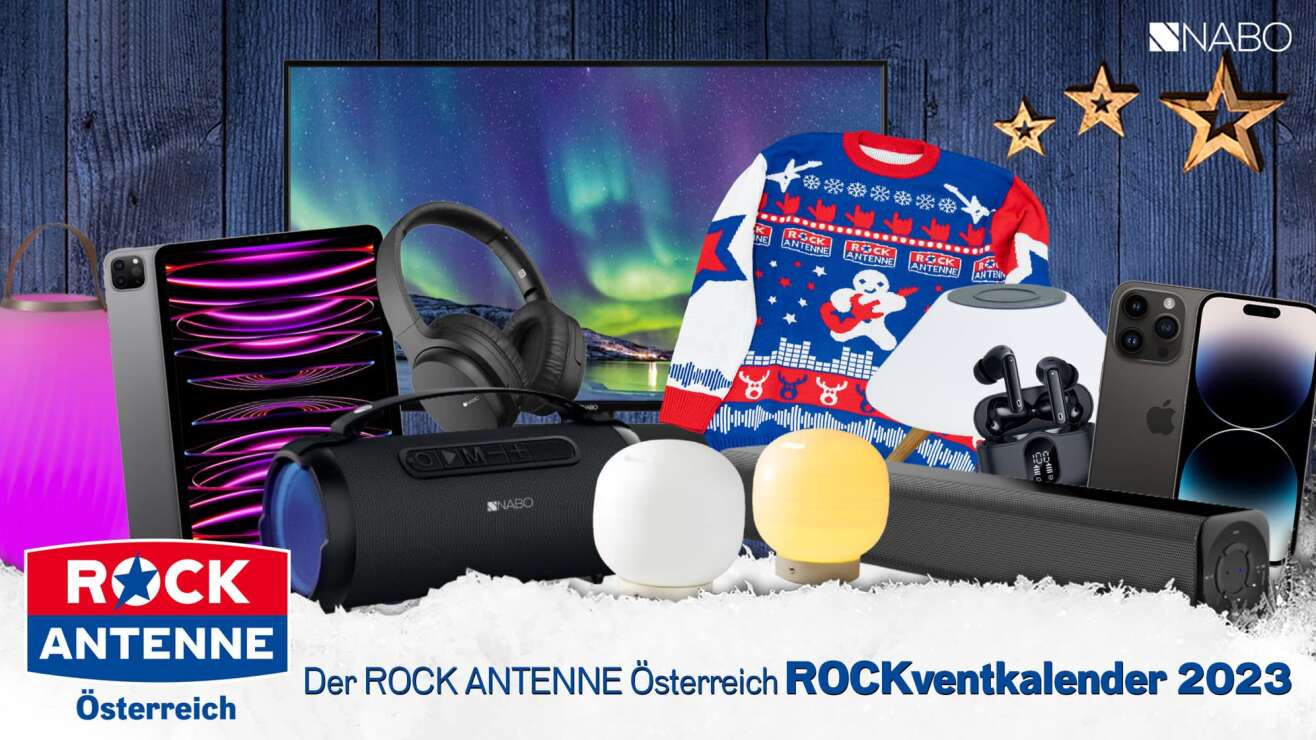 Der Original ROCK ANTENNE Österreich ROCKventkalender 2023: Täglich Geschenke sichern!