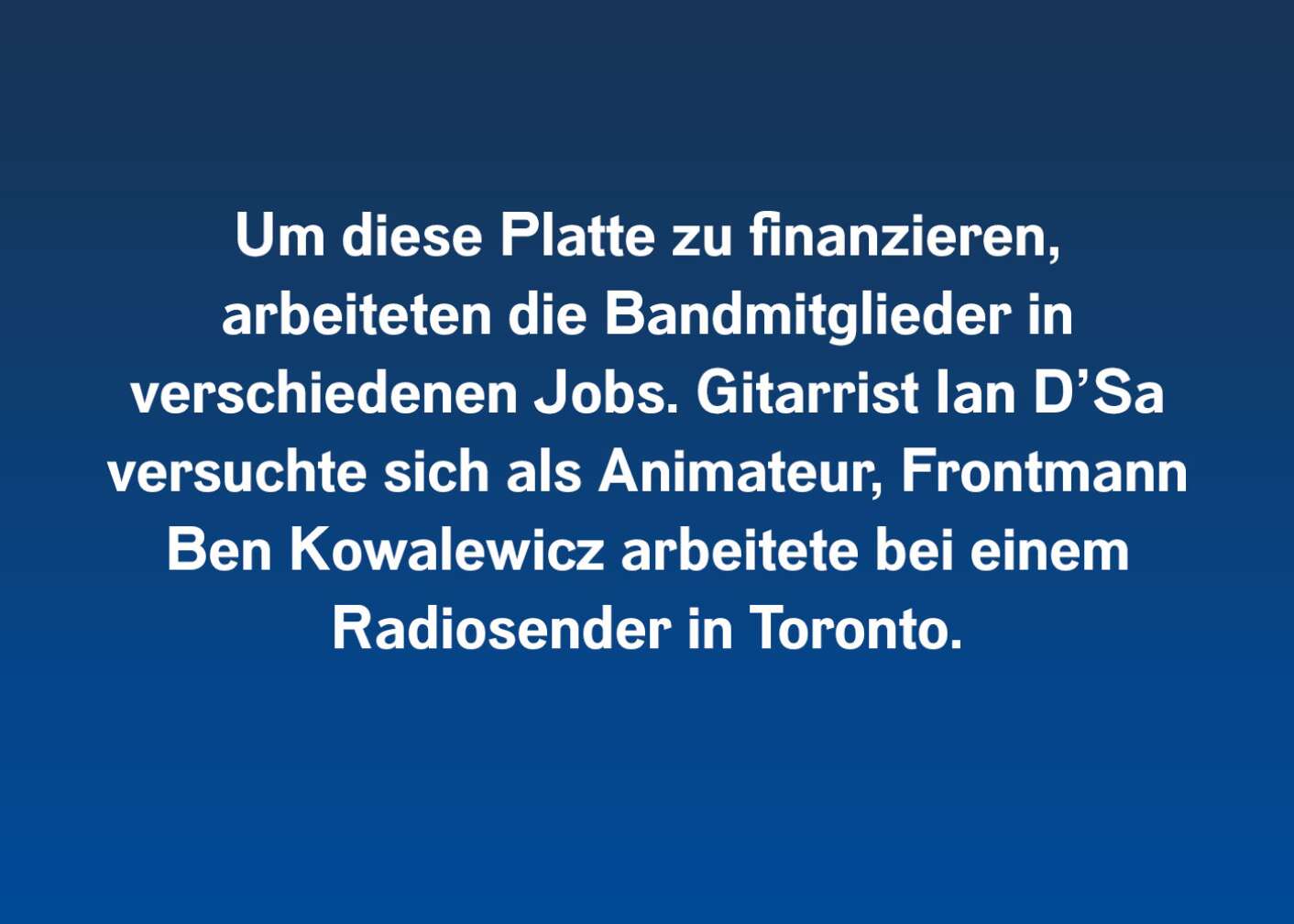 Fakt über Billy Talent als Fließtext