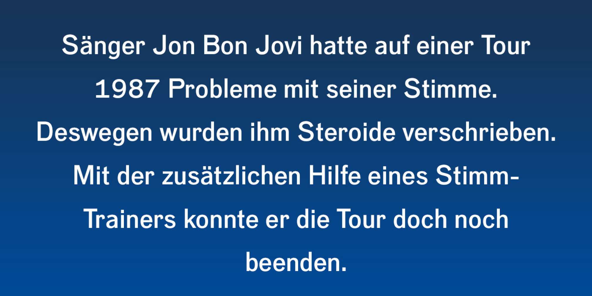 Fakt über Bon Jovi als Fließtext