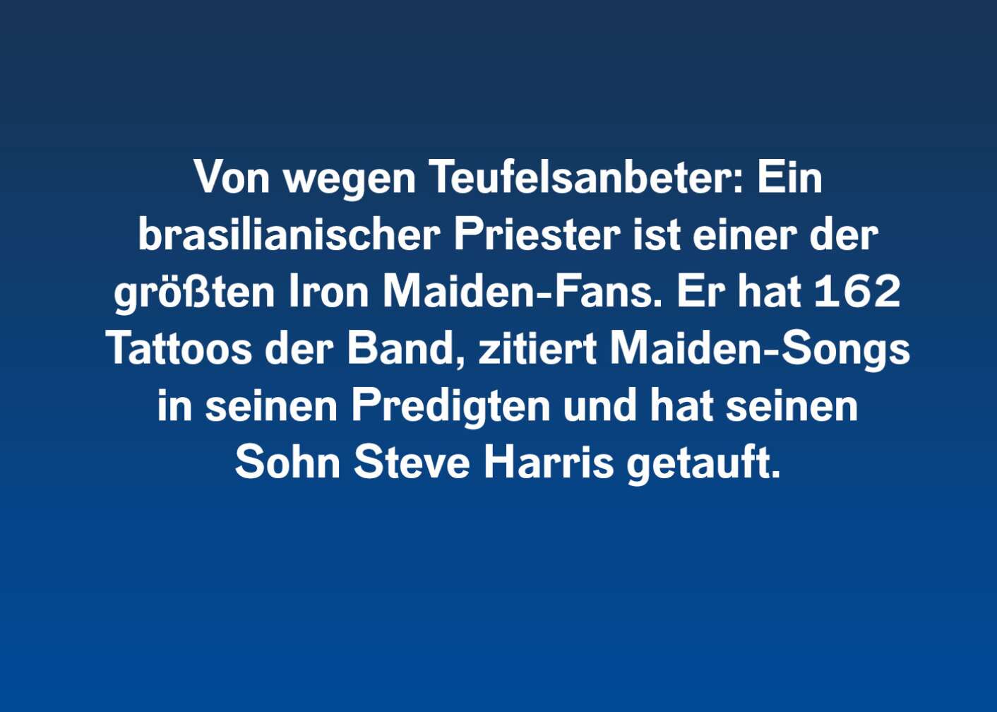 Fakt über Steve Harris als Fließtext