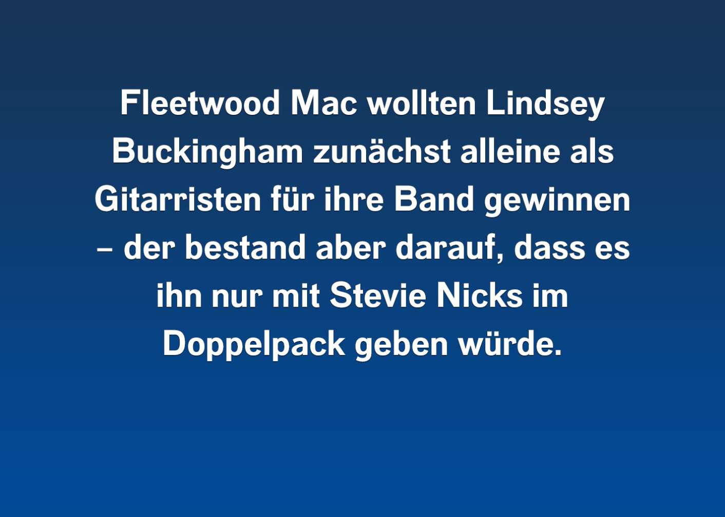 Fakt über Stevie Nicks als Fließtext